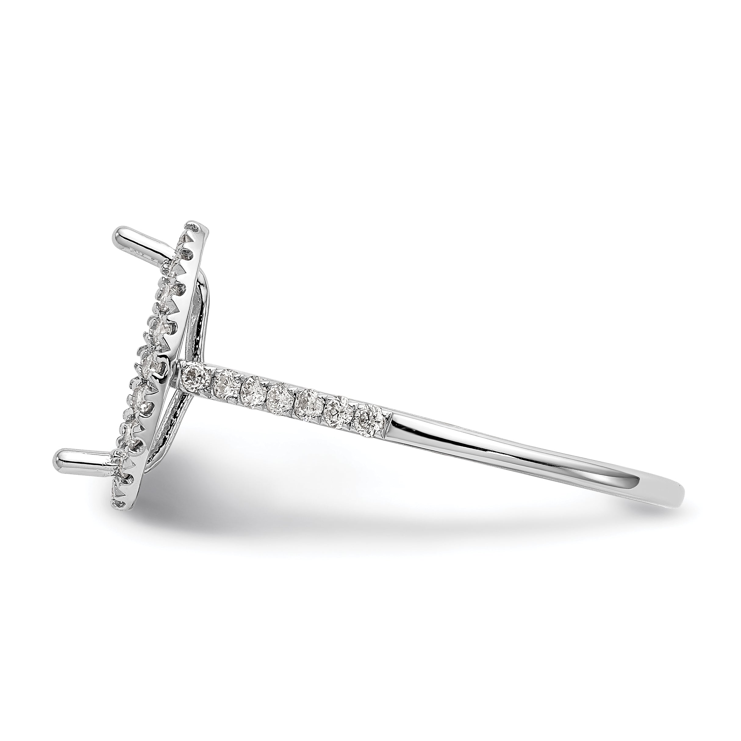 1/3 Ct. Natural Marquise Cut Diamond Semi-mount Engagement Ring in 14K White Gold