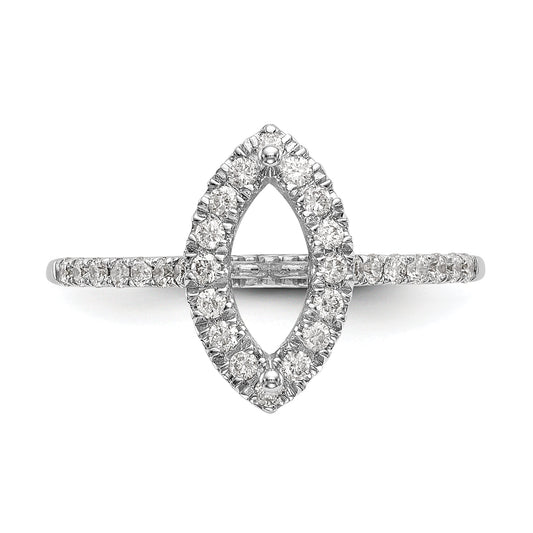 1/3 Ct. Natural Marquise Cut Diamond Semi-mount Engagement Ring in 14K White Gold