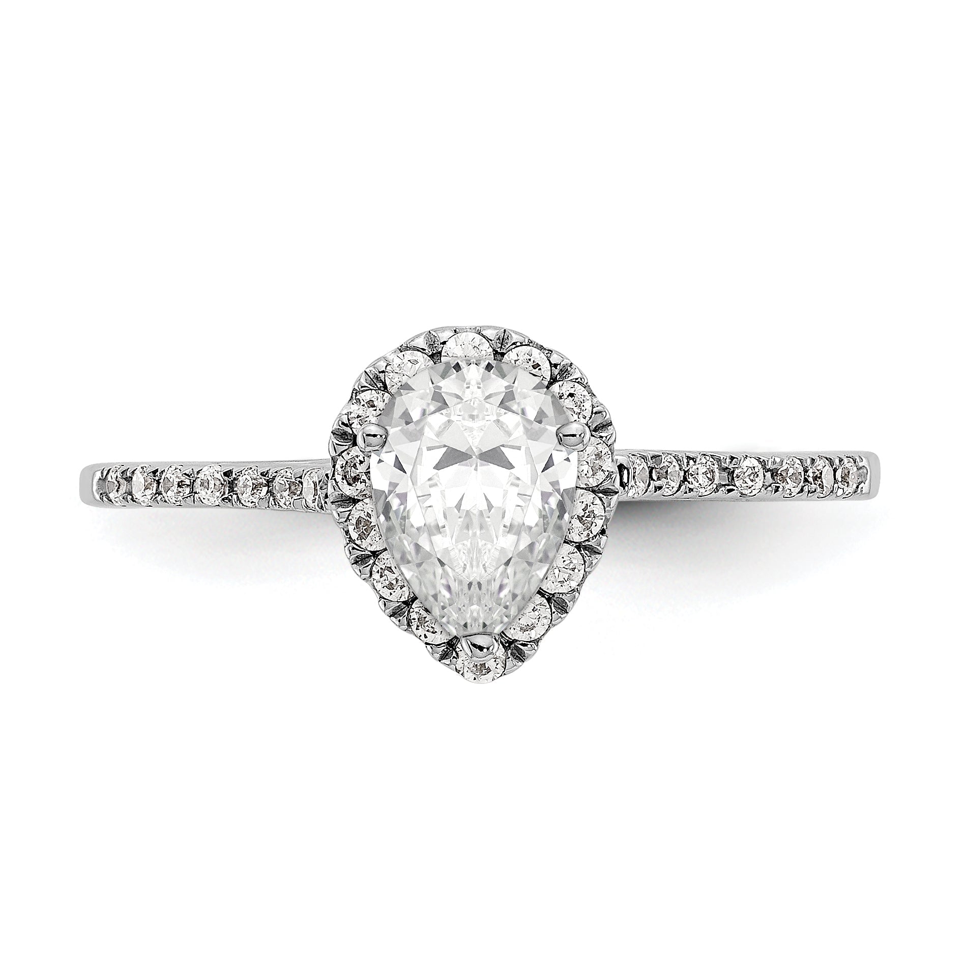 1/3 Ct. Natural Pear Shape Diamond Semi-mount Engagement Ring in 14K White Gold
