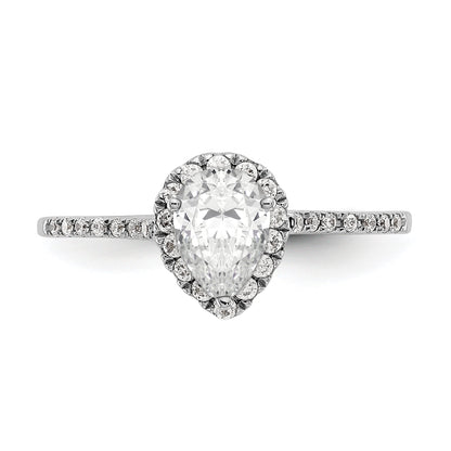 1/3 Ct. Natural Pear Shape Diamond Semi-mount Engagement Ring in 14K White Gold
