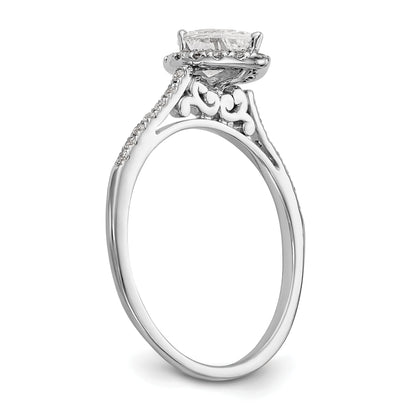 1/3 Ct. Natural Pear Shape Diamond Semi-mount Engagement Ring in 14K White Gold