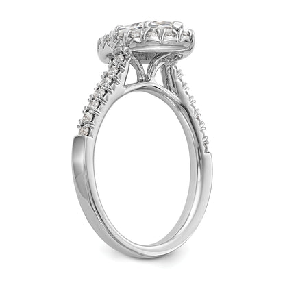 14kw Marquise Halo Engagement Simulated Diamond Ring