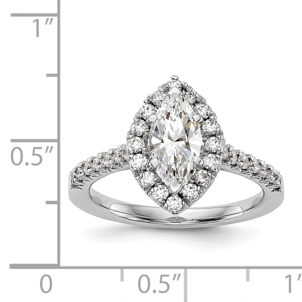 14kw Marquise Halo Engagement Simulated Diamond Ring