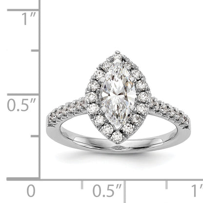 14kw Marquise Halo Engagement Simulated Diamond Ring