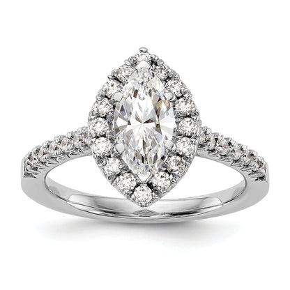 14kw Marquise Halo Engagement Simulated Diamond Ring