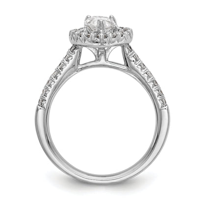 14kw Pear Halo Simulated Diamond Engagement Ring