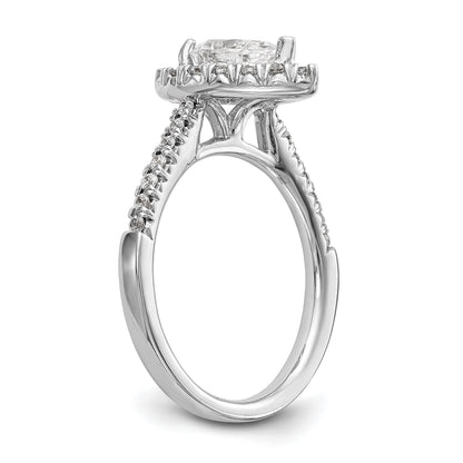 14KW 1/2 CT HALO SEMI FOR 1 1/5 PEAR CTR