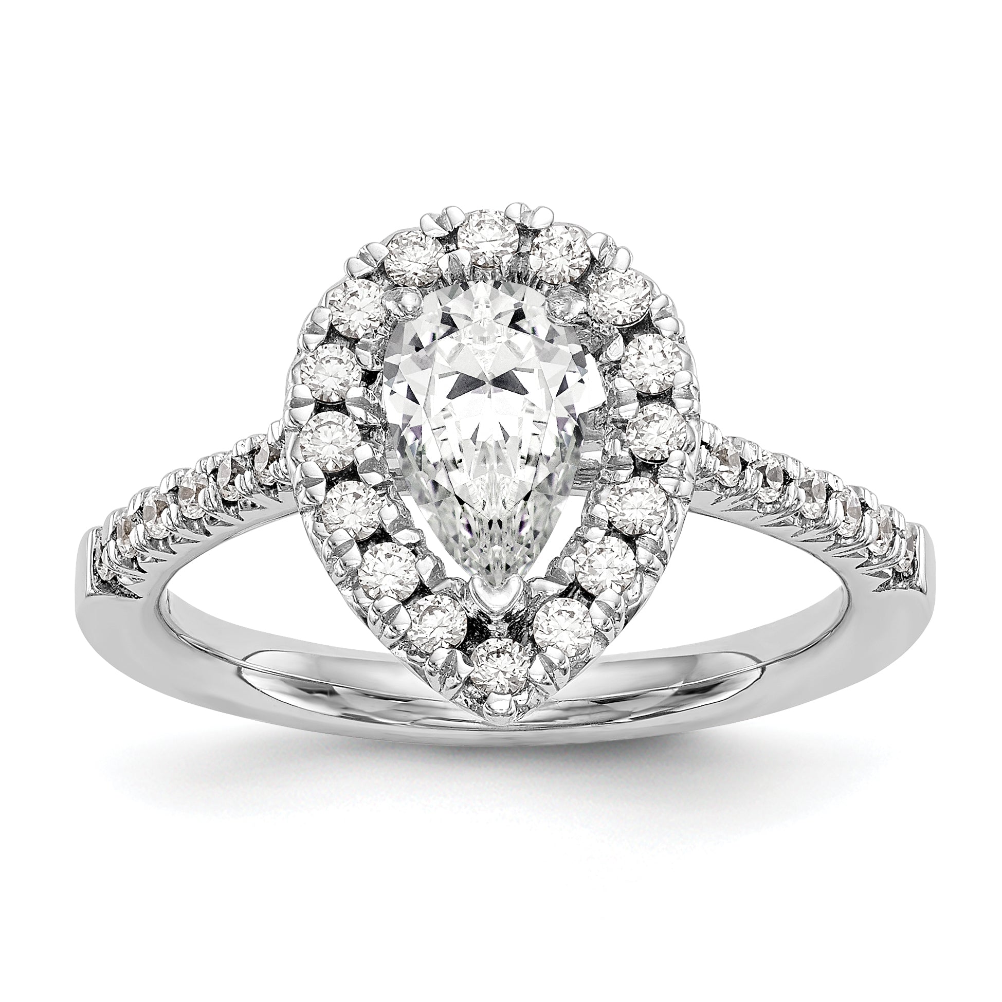 14KW DIAMOND PEAR SHAPED HALO TO FIT 3/4 CT CTR