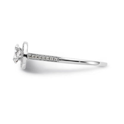 14K White Gold Diamond Oval CZ Oval Halo Engagement Ring