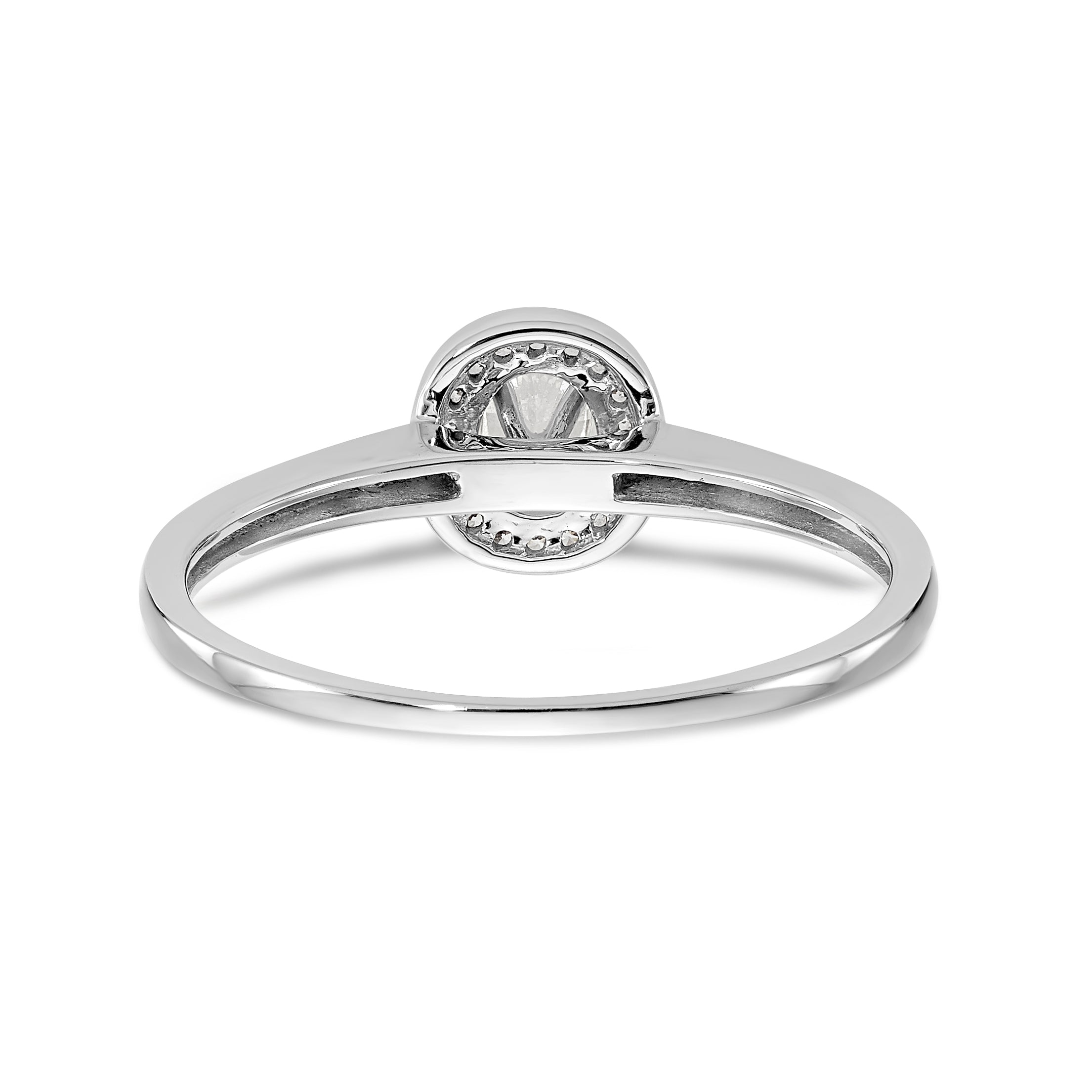 14K White Gold Diamond Oval CZ Oval Halo Engagement Ring