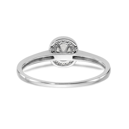 14K White Gold Diamond Oval CZ Oval Halo Engagement Ring