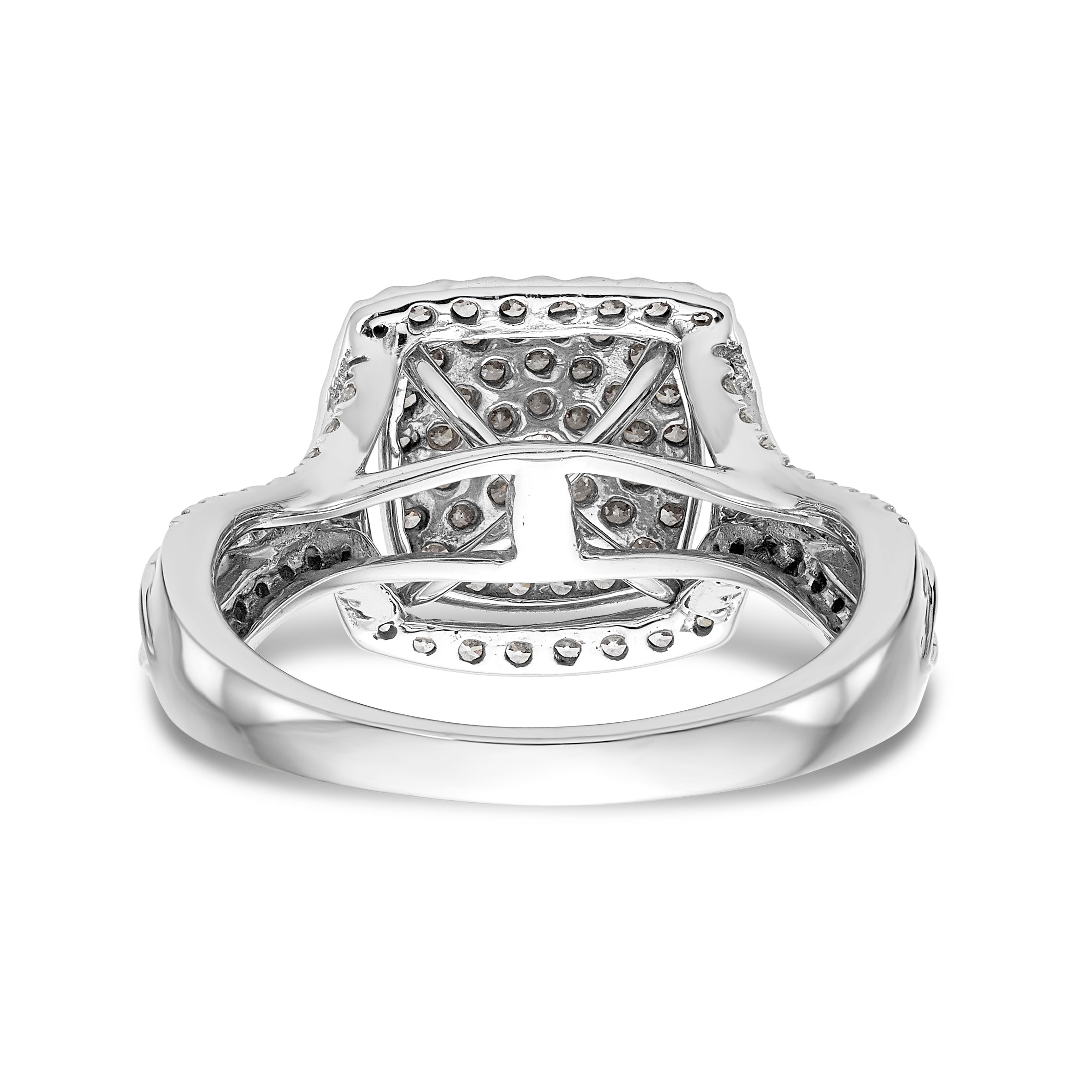 14K White Gold Complete Diamond Cluster Engagement Ring