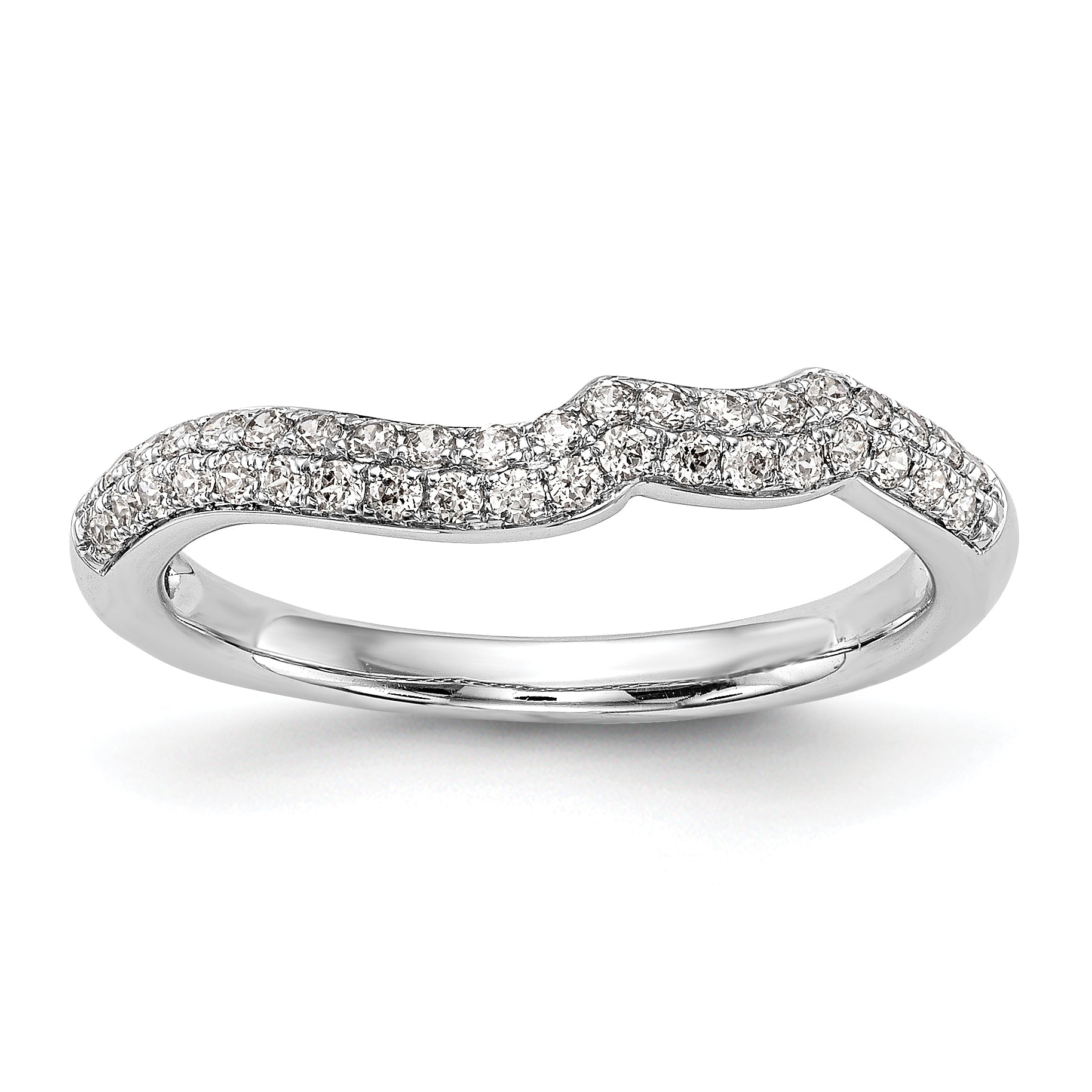 14kw Diamond Contoured Wedding Band