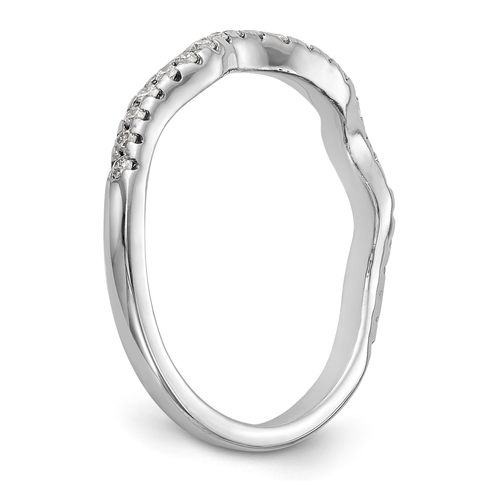 14kw Diamond Contoured Wedding Band