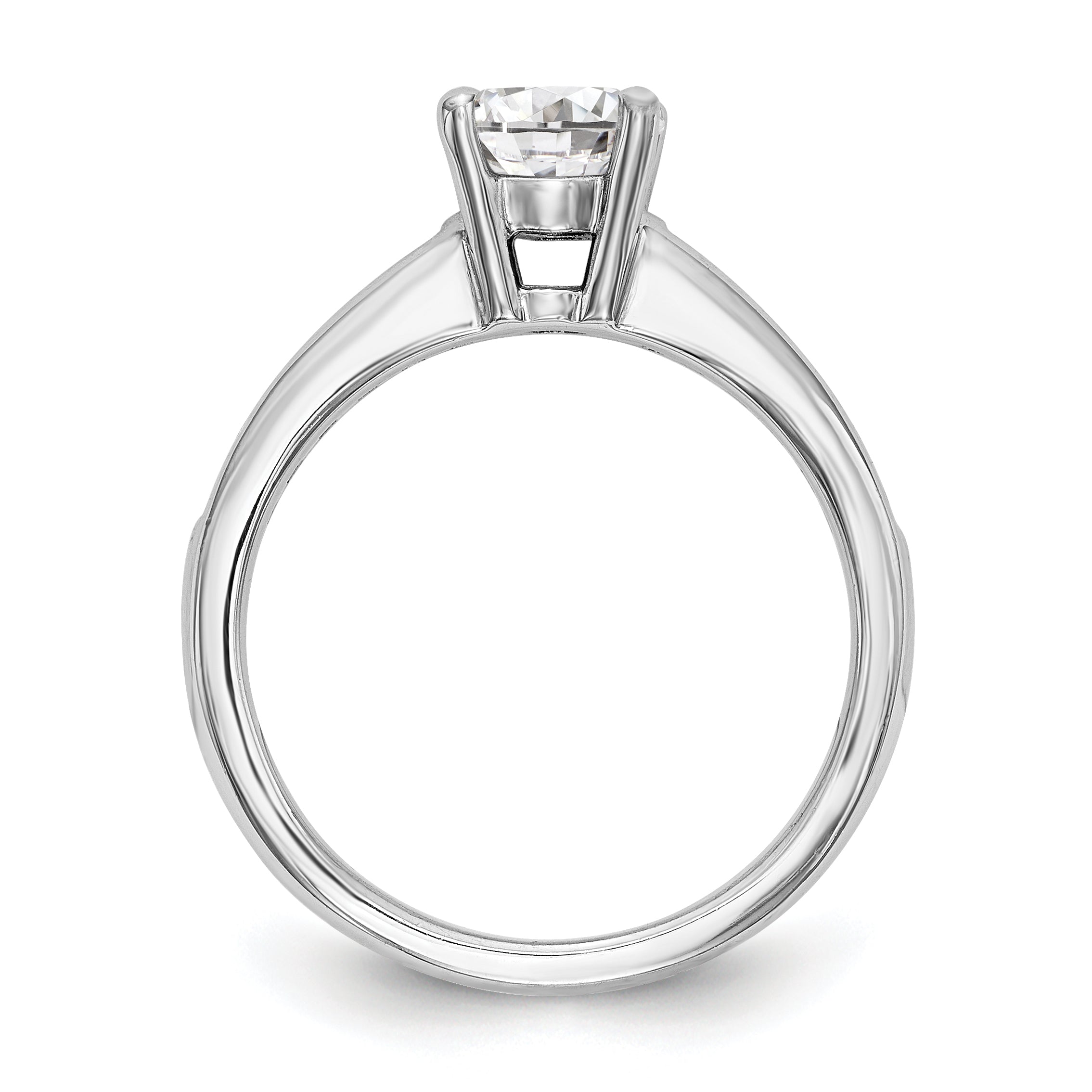 14K White Gold Simulated Diamond Engagement Ring