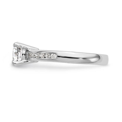 14K White Gold Simulated Diamond Engagement Ring