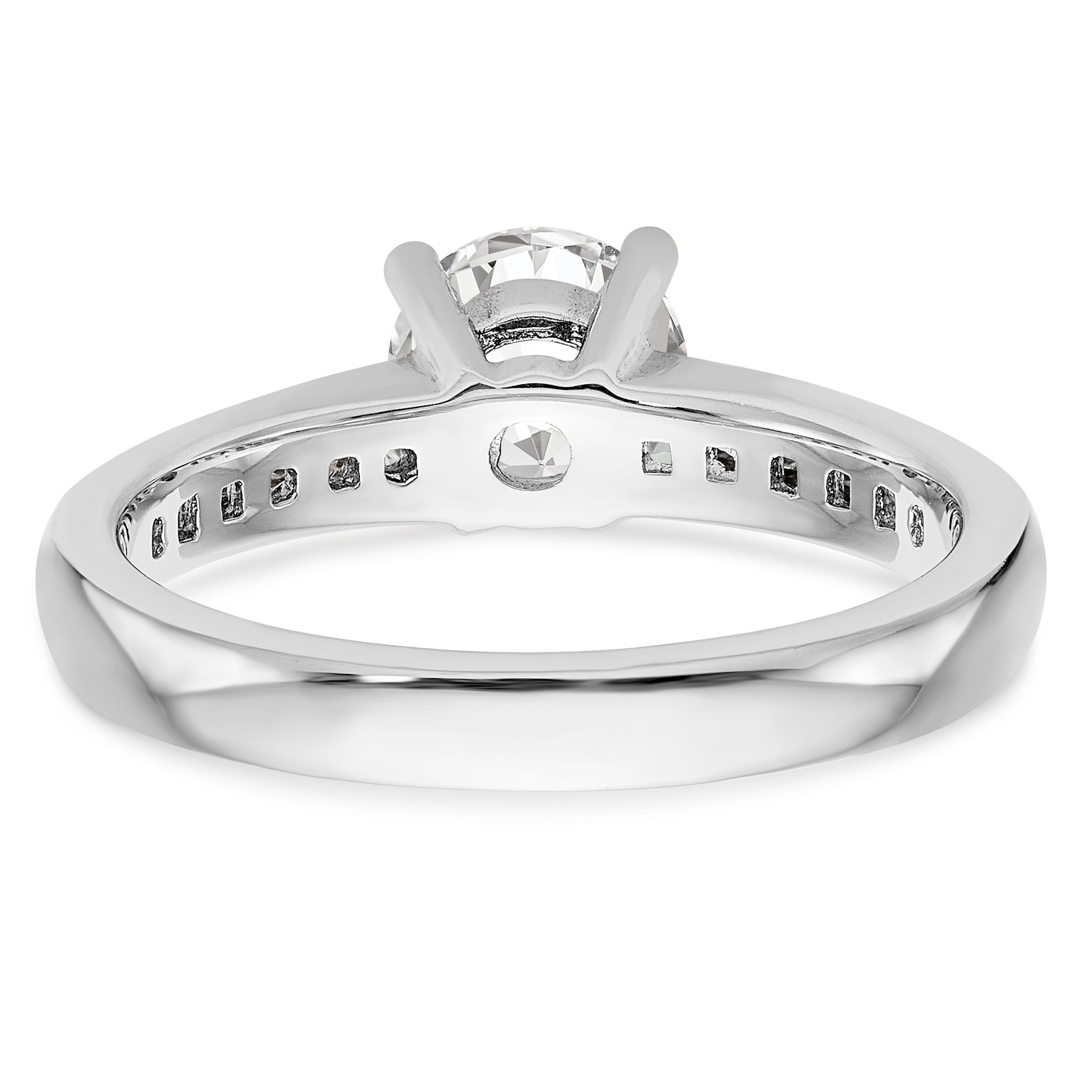 14K White Gold Simulated Diamond Engagement Ring