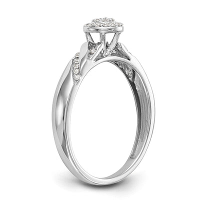 14K White Gold Complete Diamond Trio Cluster Engagement Ring