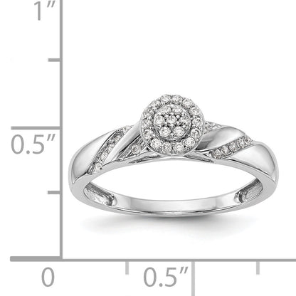 14K White Gold Complete Diamond Trio Cluster Engagement Ring