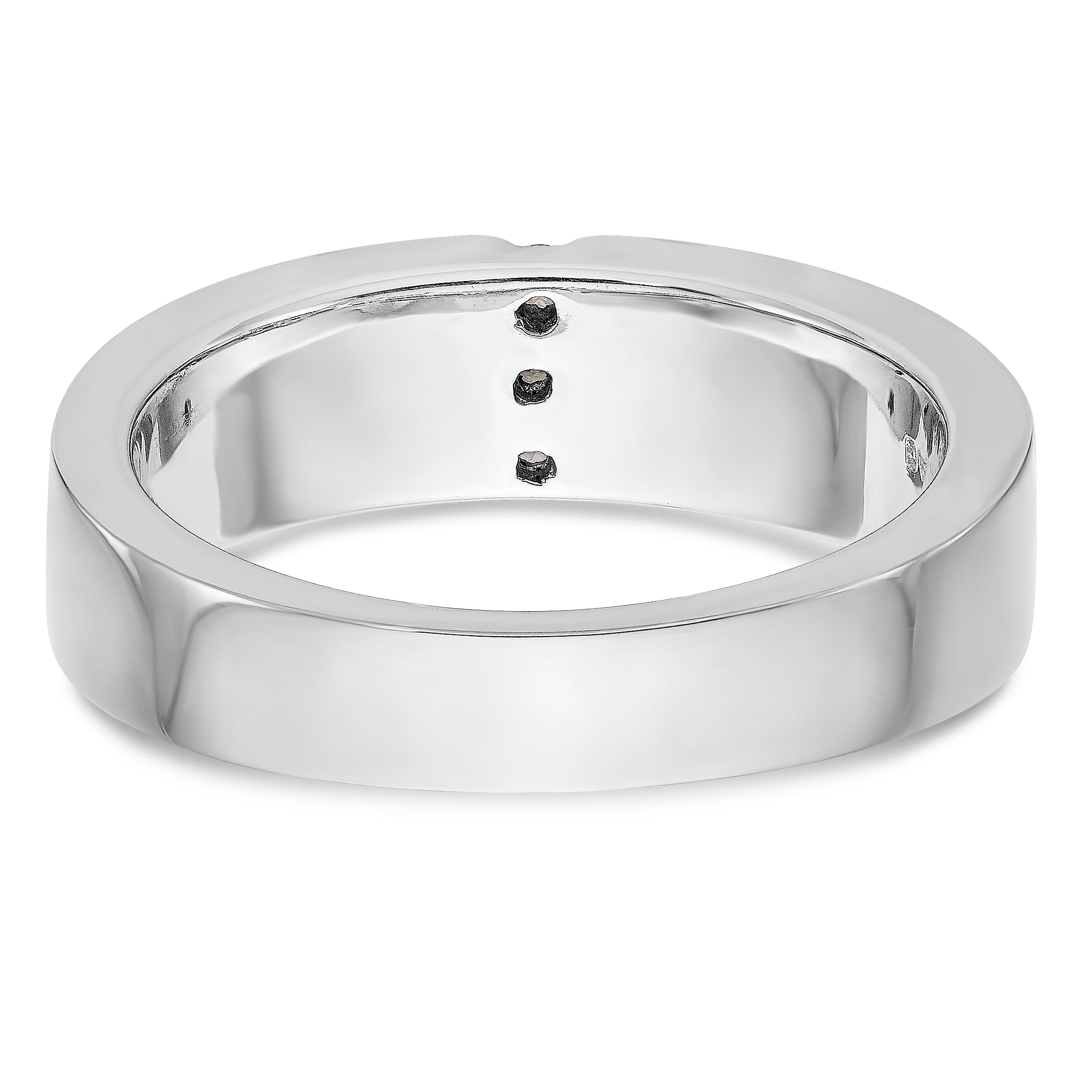 14K White Gold Diamond Men's Band