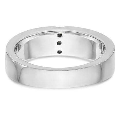 14K White Gold Diamond Men's Band