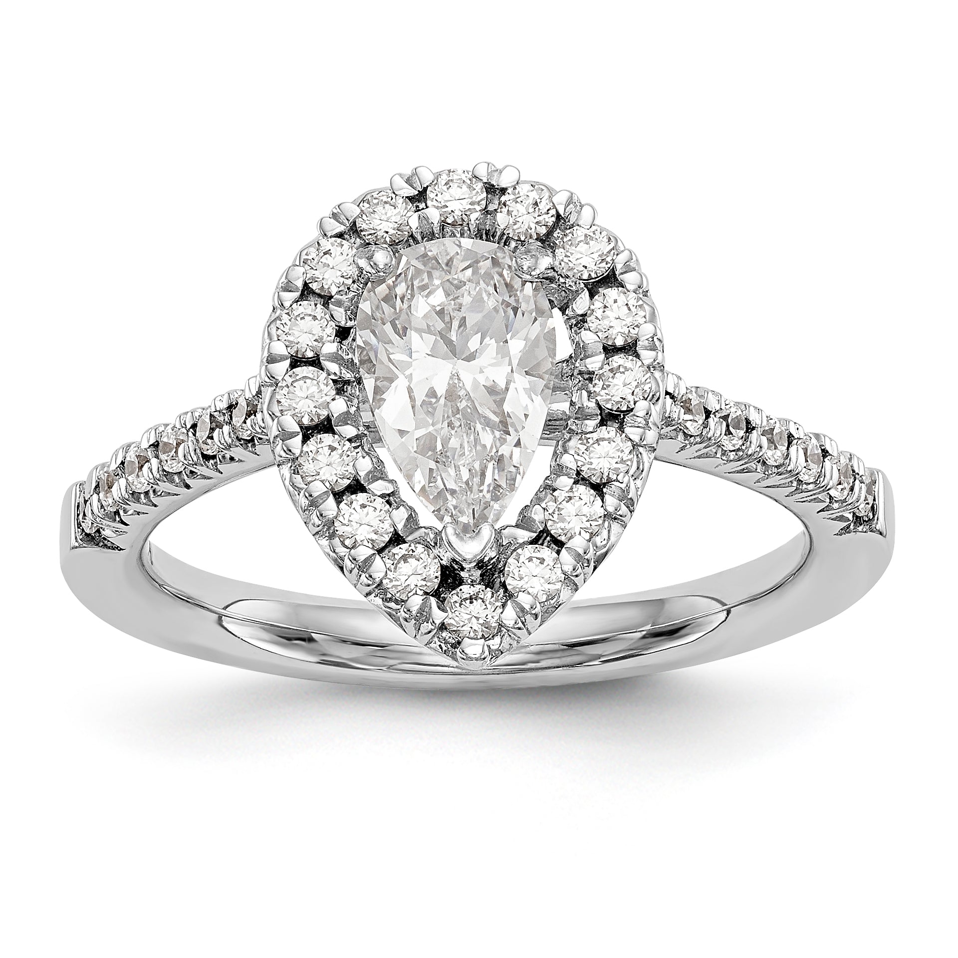 14KW DIA WED BAND TO FIT PEAR SHAPED HALO SEMI