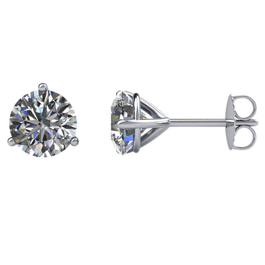 1 1/2 CTW Diamond Friction Post Stud Earrings in 14kt White Gold