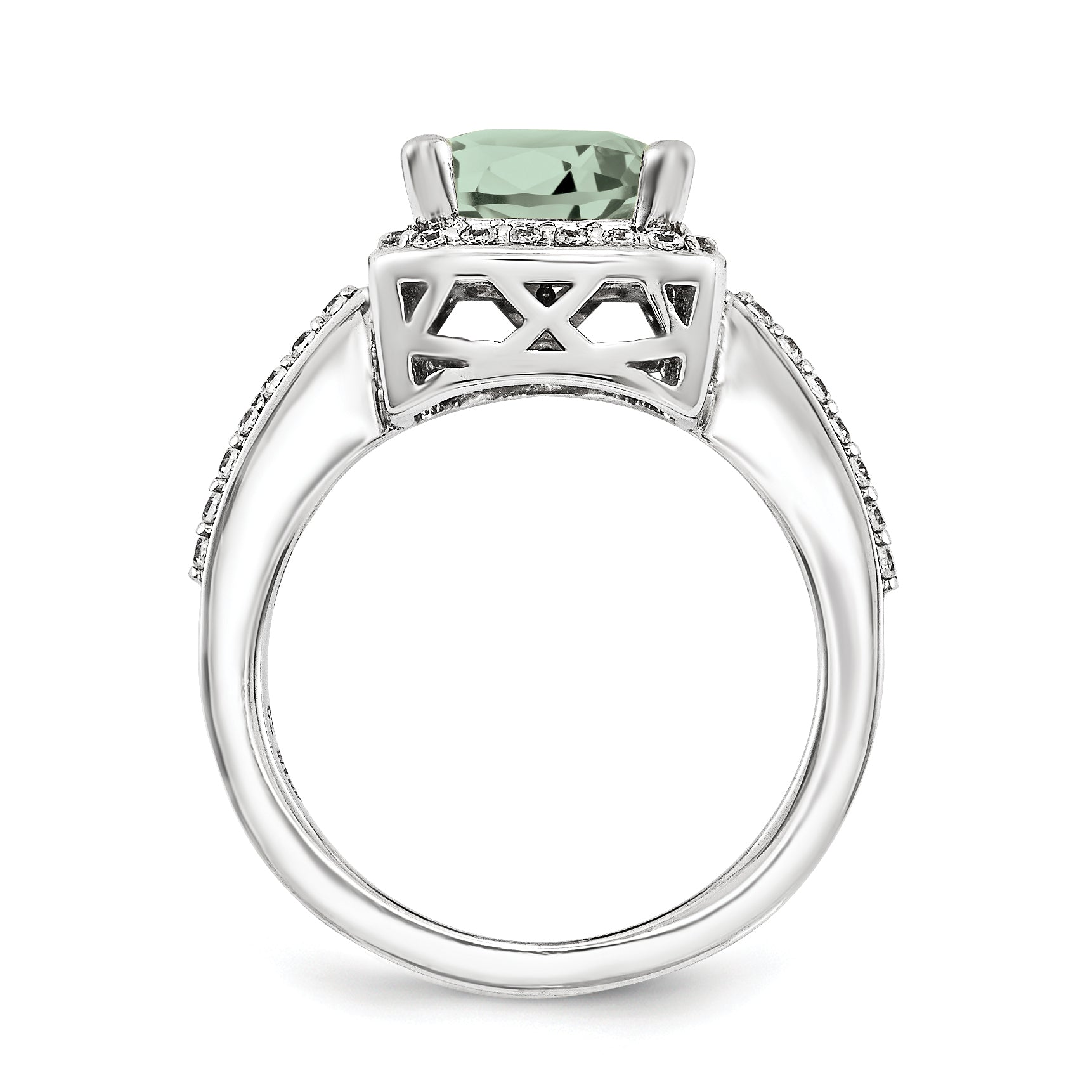 14KW AA Simulated Diamond Gemstone Ring