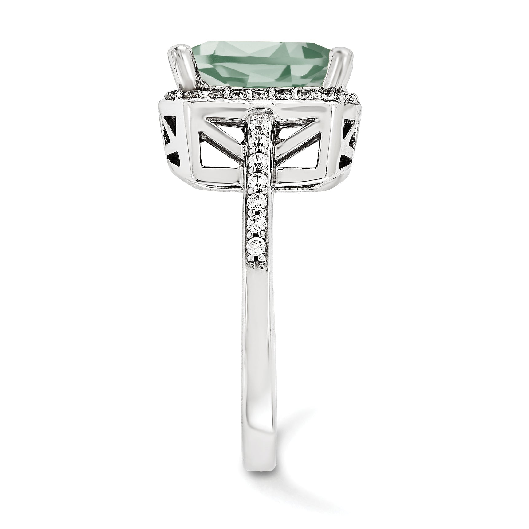 14KW AA Simulated Diamond Gemstone Ring