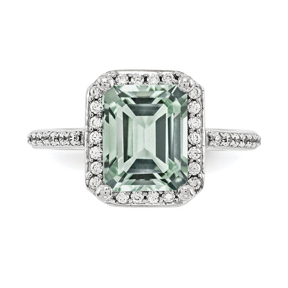 14KW AA Simulated Diamond Gemstone Ring