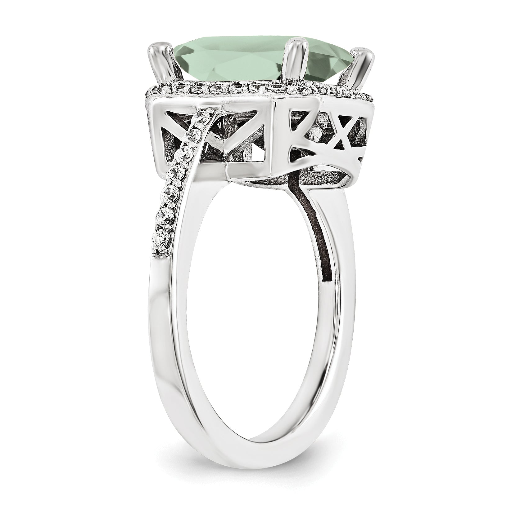 14KW AA Simulated Diamond Gemstone Ring