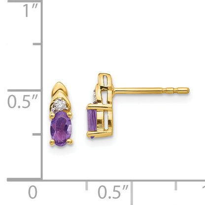 14K Diamond and Amethyst Earrings