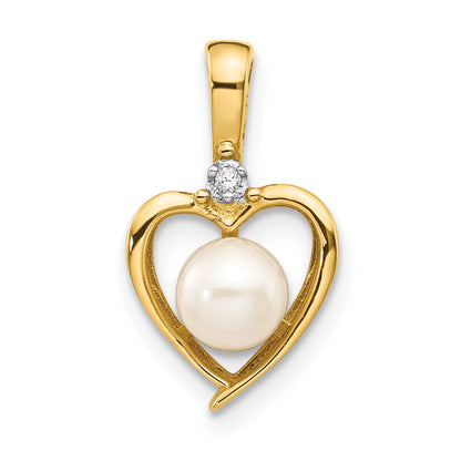 14K Diamond and FW Cultured Pearl Pendant