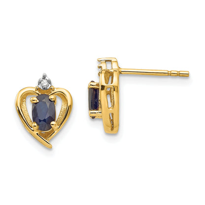 10K Diamond and Sapphire Earrings