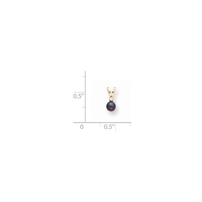 14k Yellow Gold Diamond Black Cultured Pearl u0026 (H/I1 Quality) Diamond Pendant