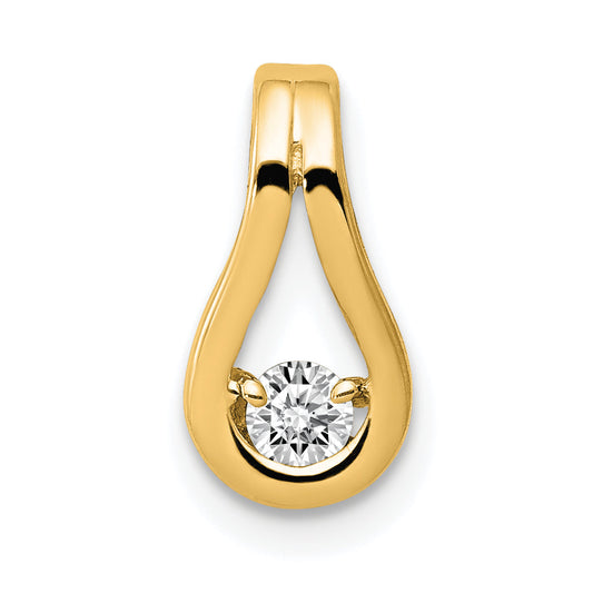 14k 2.8mm AAA Diamond Teardrop Shape Slide Pendant